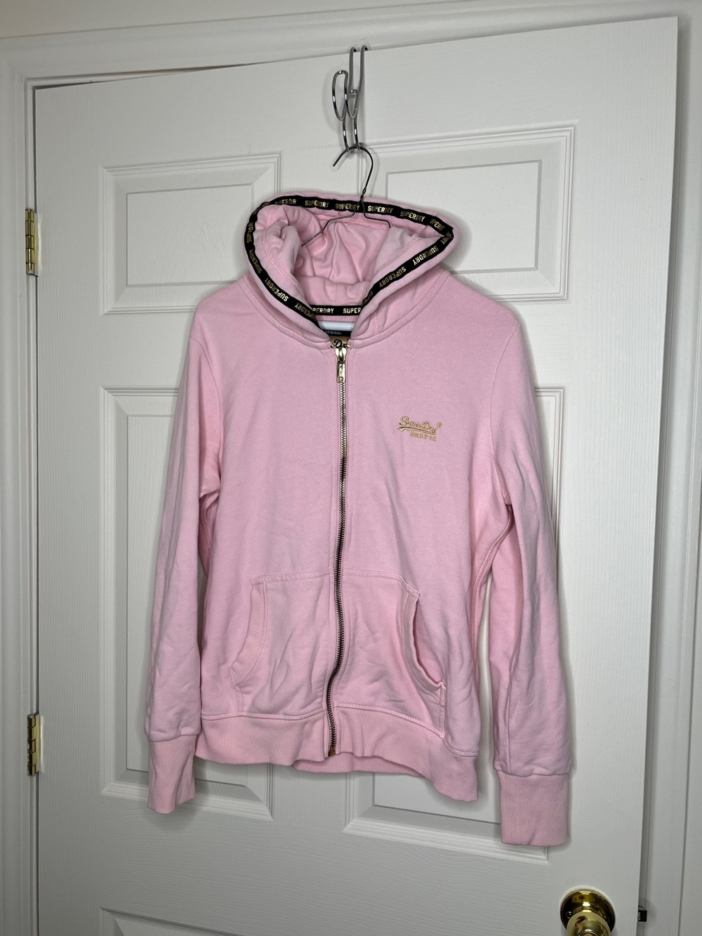 Superdry pink and gold hoodie women’s medium